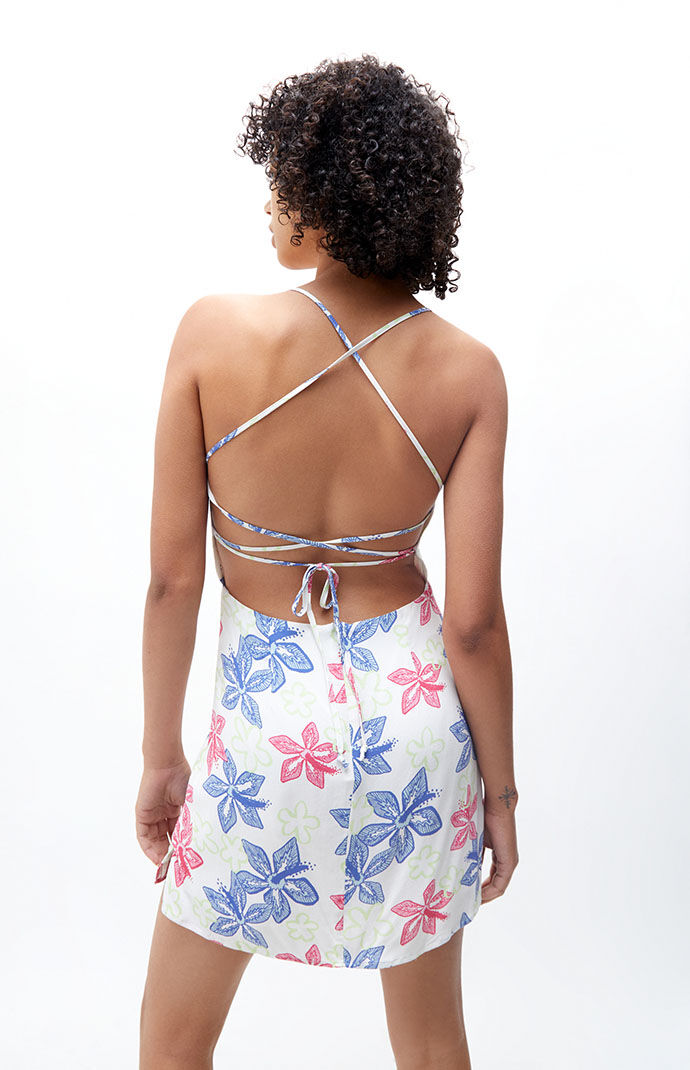 LA Hearts Lace-Up Linen Shift Dress | PacSun