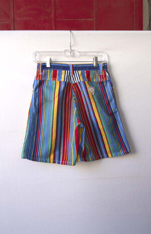 Upcycled Palmettos Striped Denim Shorts image number 3