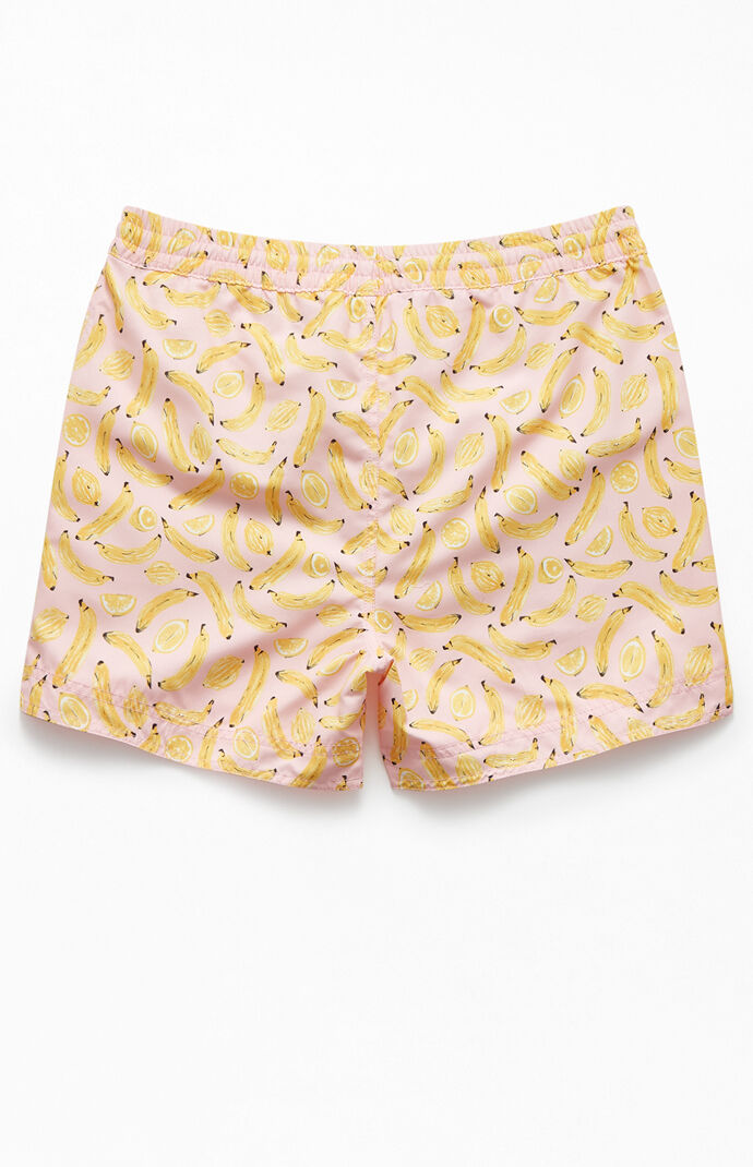Banana Print 15" Swim Trunks