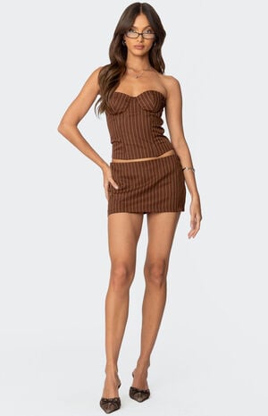 Jennifer Lace Up Pinstripe Corset image number 4