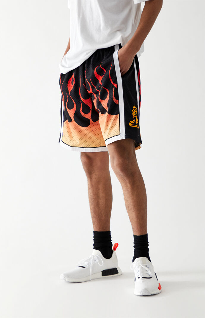 96 Lakers Flames Basketball Shorts