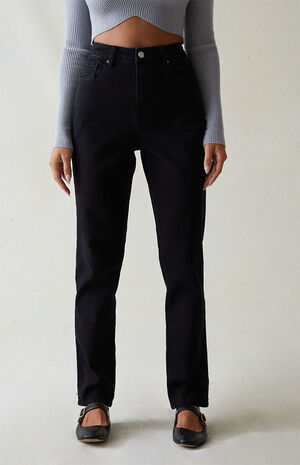 Stretch Black Curve Straight Leg Jeans image number 2