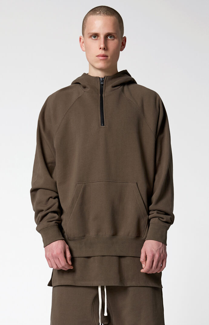 Fear of god essentials half zip pullover hoodie clearance