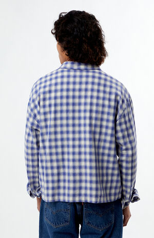 Blue Plaid Long Sleeve Button Down Shirt image number 4