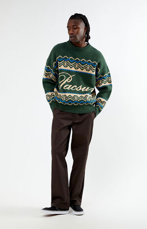 Green Fairisle Crew Sweater image number 2