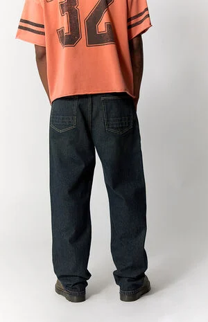 Dylan Baggy Jeans Pinstripe Dark Blue image number 4