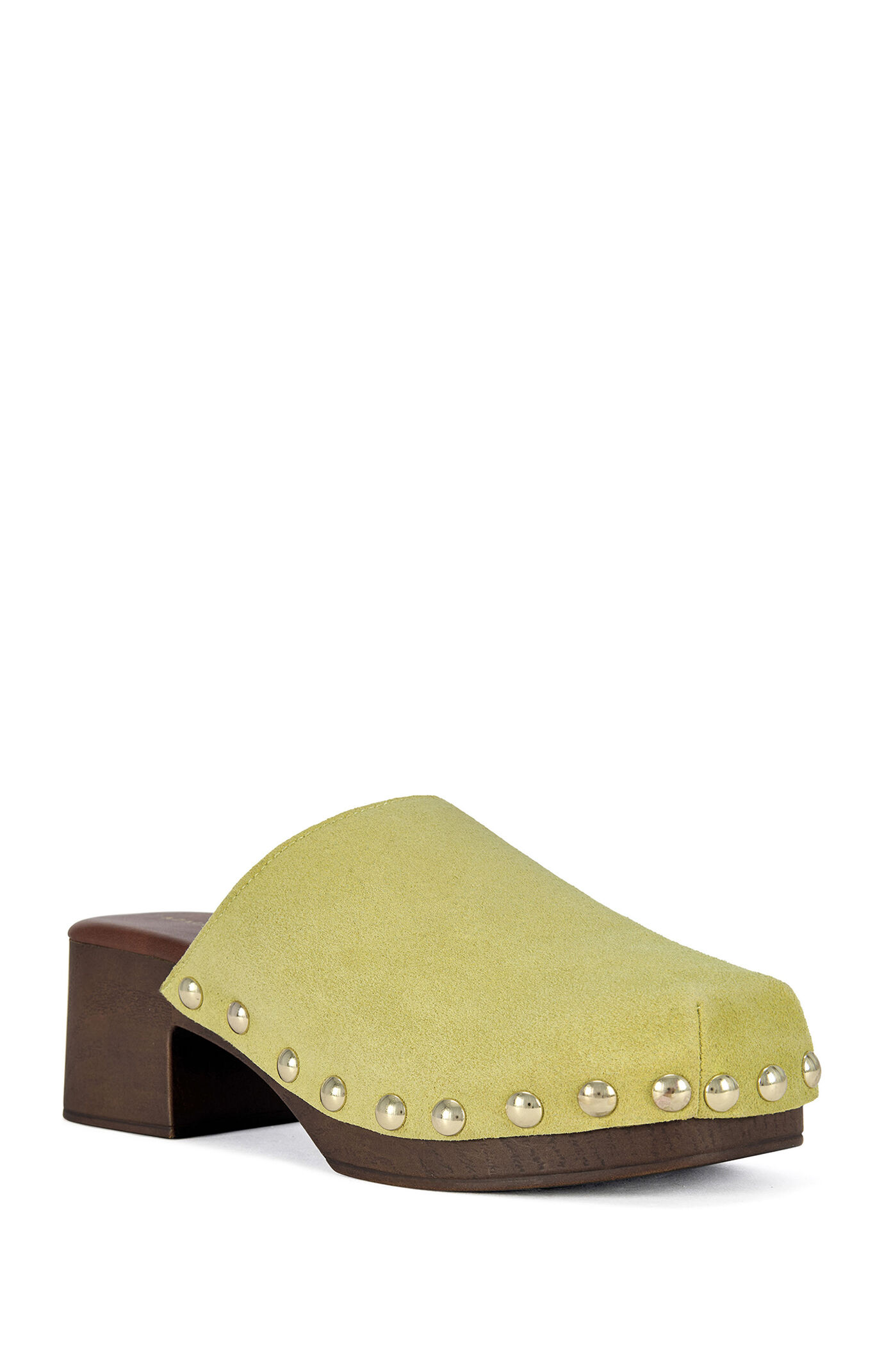 AZALEA WANG Women's Walinda Citron Studded Clogs