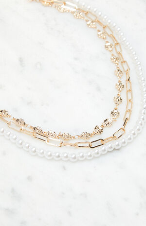 Pearl Chain Layered Necklace image number 2