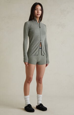 Women's Concrete Heather Knit Boxer Shorts image number 2