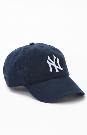 Navy NY Yankees Strapback Dad Hat image number 1