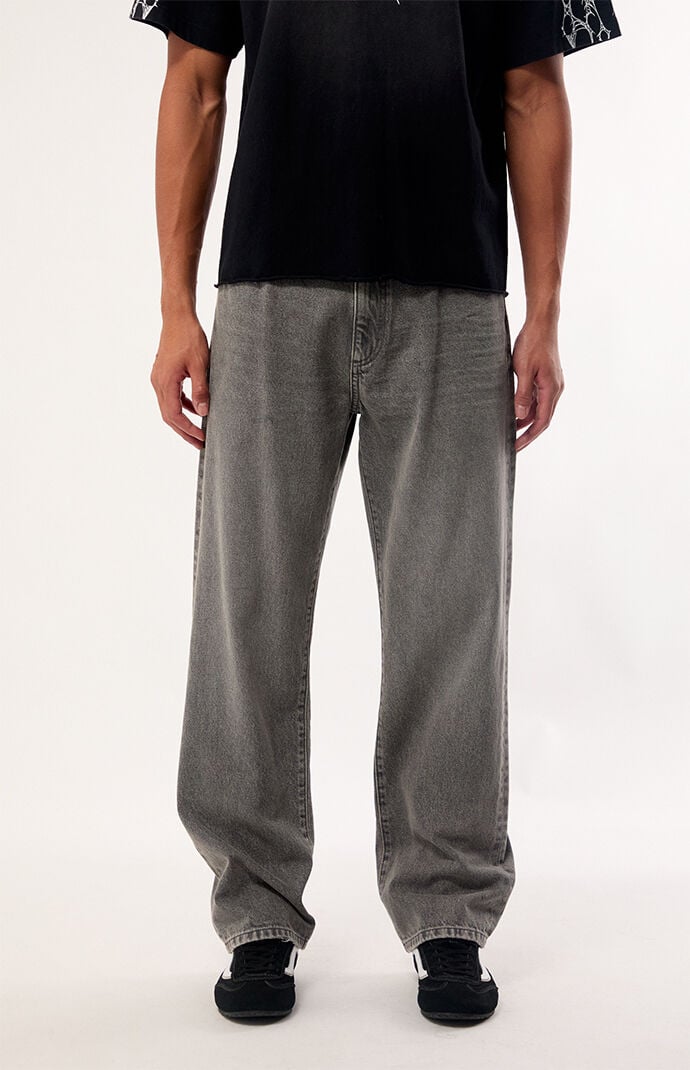 Pacsun Logan Relaxed Straight Jeans Gray | Pacsun
