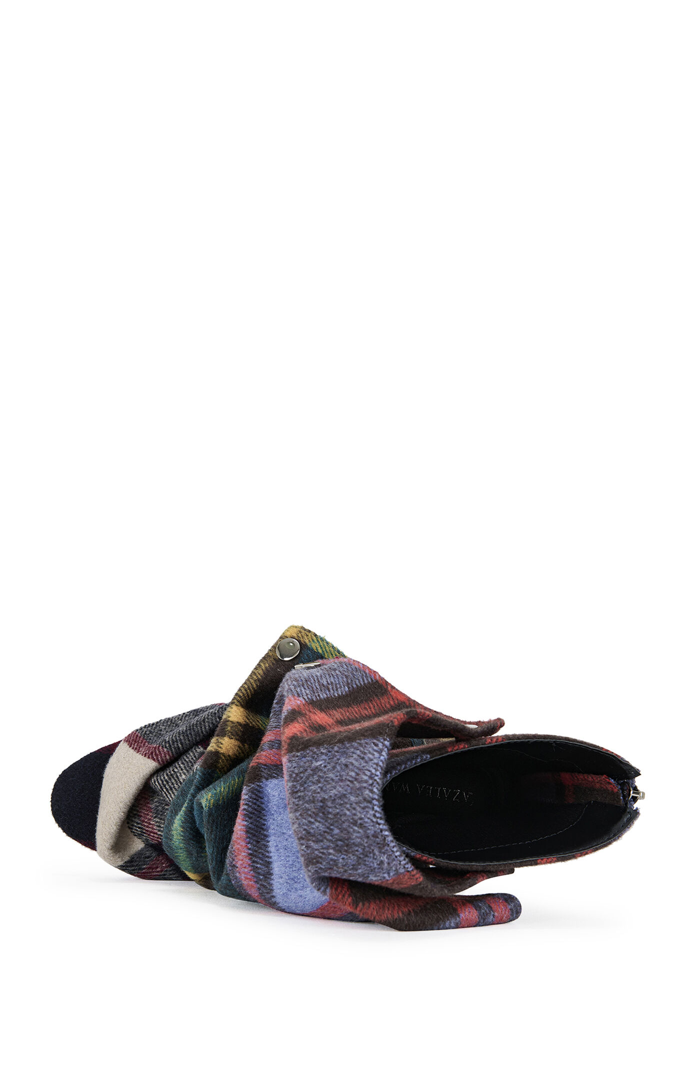 AZALEA WANG Women's Plaid Birdsong Peep Toe Stiletto Booties