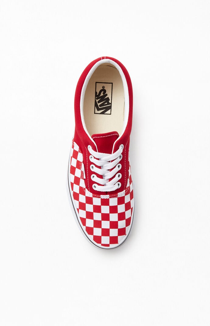 Vans Women s Red Era Checkerboard Authentic Sneakers PacSun PacSun