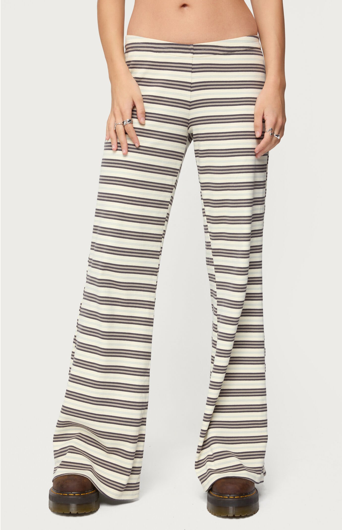 Edikted Avalie Striped Ribbed Pants