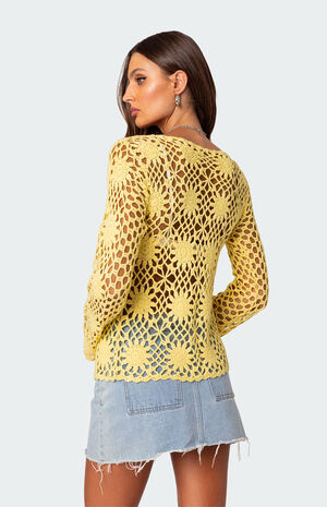 Sunflower Crochet Cardigan image number 3