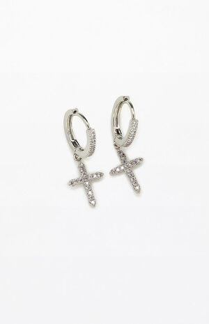 Hoop Cross Earrings image number 1