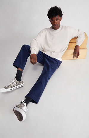 Cropped Distressed Crew Neck Sweater image number 2