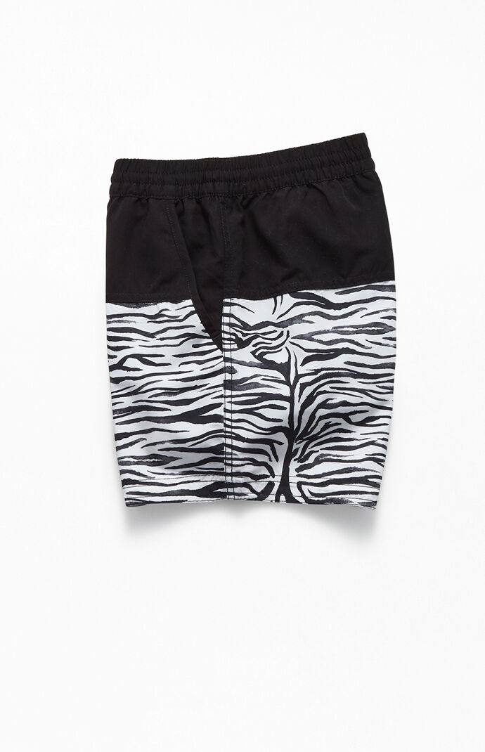 Zebra Print 15" Swim Trunks