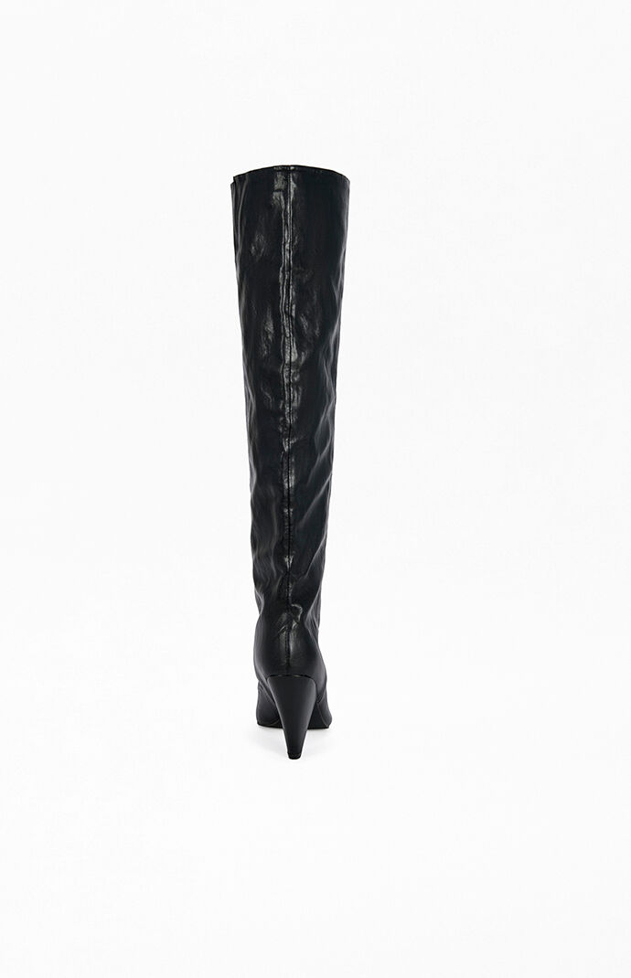 AZALEA WANG Women's Rembrandt Black Slouchy Block Boots