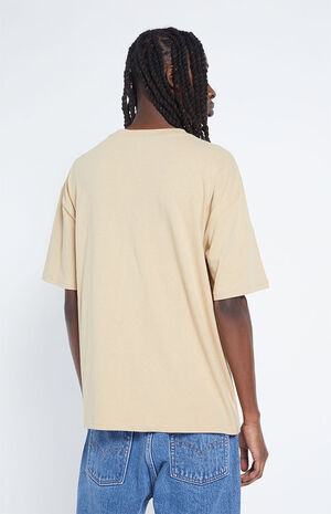 Tan Solid Oversized Boxy T-Shirt image number 3