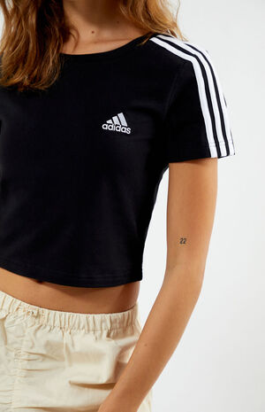 Black & White 3-Striped Baby T-Shirt image number 2