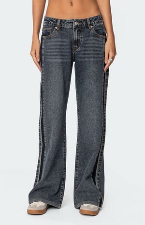 Contrast Panel Low Rise Jeans image number 2
