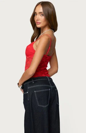 Eira Sheer Lace Tank Top image number 3