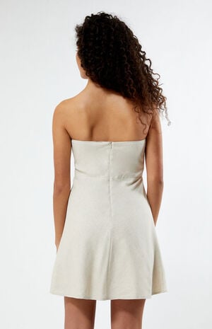 Strapless Linen Mini Dress image number 4