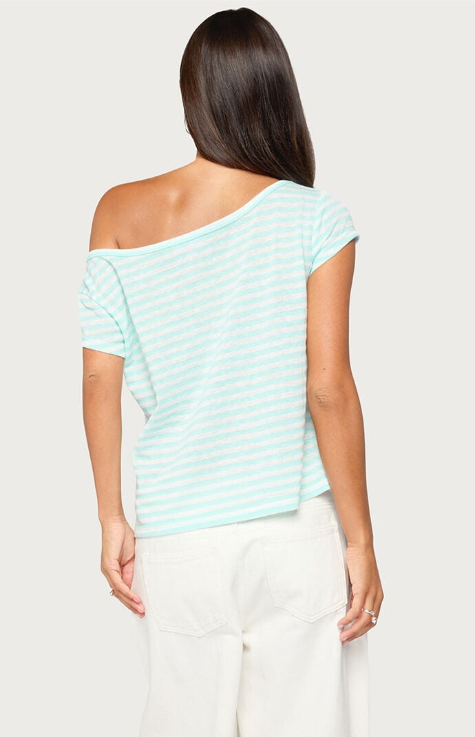 Edikted Chanelle Off-The-Shoulder Striped Top