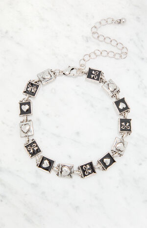 Square Bow & Heart Charm Bracelet image number 1