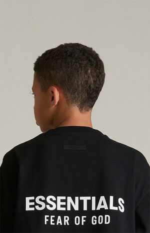 Kids Black Crew Neck T-Shirt image number 5