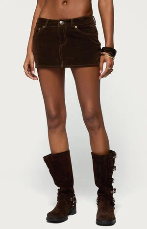 Gracen Faux Suede Mini Skort image number 1