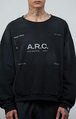 Black Vintage Wash Heavyweight Fleece&nbsp;Cutoff&nbsp;Sweatshirt image number 3