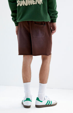 Brown Acid Wash Sweat Shorts image number 4