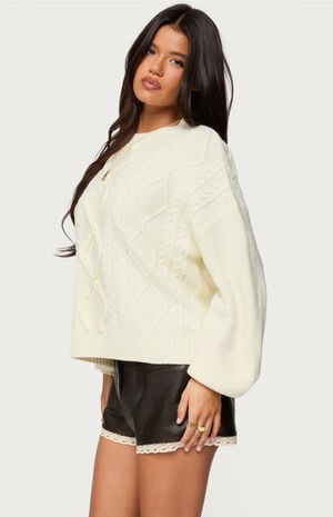Braided Cable Knit Oversized Sweater image number 2