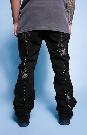Spider Flare Rhinestone Jeans image number 1