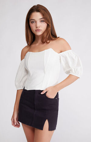 Short Sleeve Longline Corset Top image number 1
