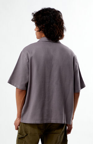Floral Embroidery Oversized Resort Camp Shirt image number 4