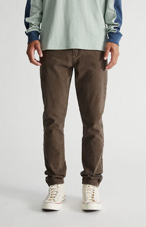 Recycled Milk Chocolate Slim Taper Jeans image number 1