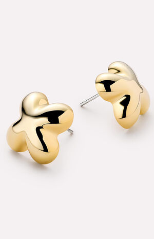 Cassia Gold Stud Earrings image number 6