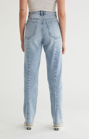 Eco Light Blue Cutout Waistband&nbsp;Dad Jeans image number 3
