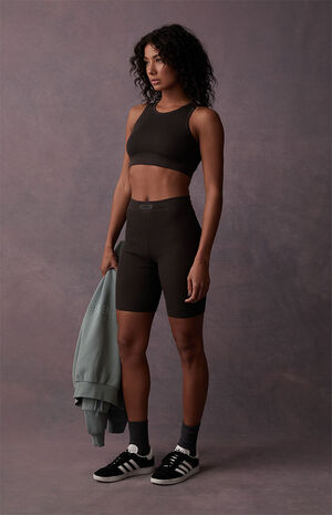Women's Off Black Sport Biker Shorts image number 6
