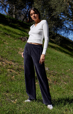 Black Velour Anastasia Sweatpants image number 4