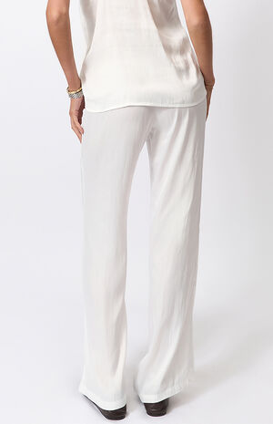 White Silky Pull-On Pants image number 3