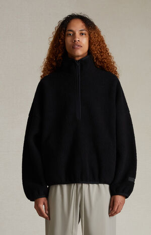 Jet Black Polar Fleece Half Zip Sweatshirt image number 1