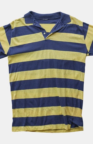 '90s Striped Navy Polo Top image number 3
