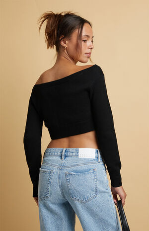 Isabela Off-The-Shoulder Cropped Cardigan image number 3