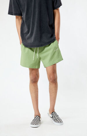 Green Sail Seersucker 4.5" Swim Trunks image number 3