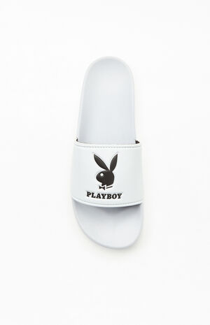 x Playboy White Slide Sandals image number 5