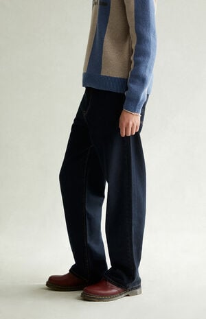 Dylan Baggy Jeans Contrast Stitch Dark Blue image number 3